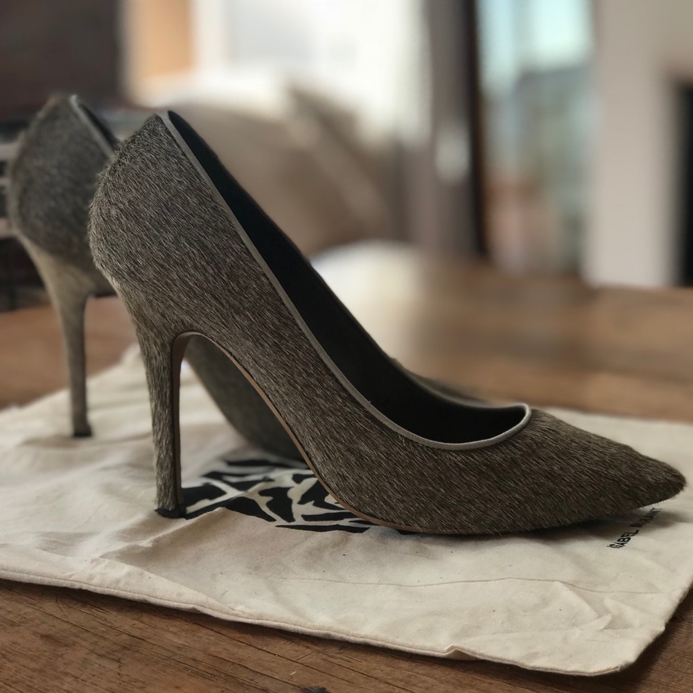 Isabel amaranth Furry Shoes w Original Box